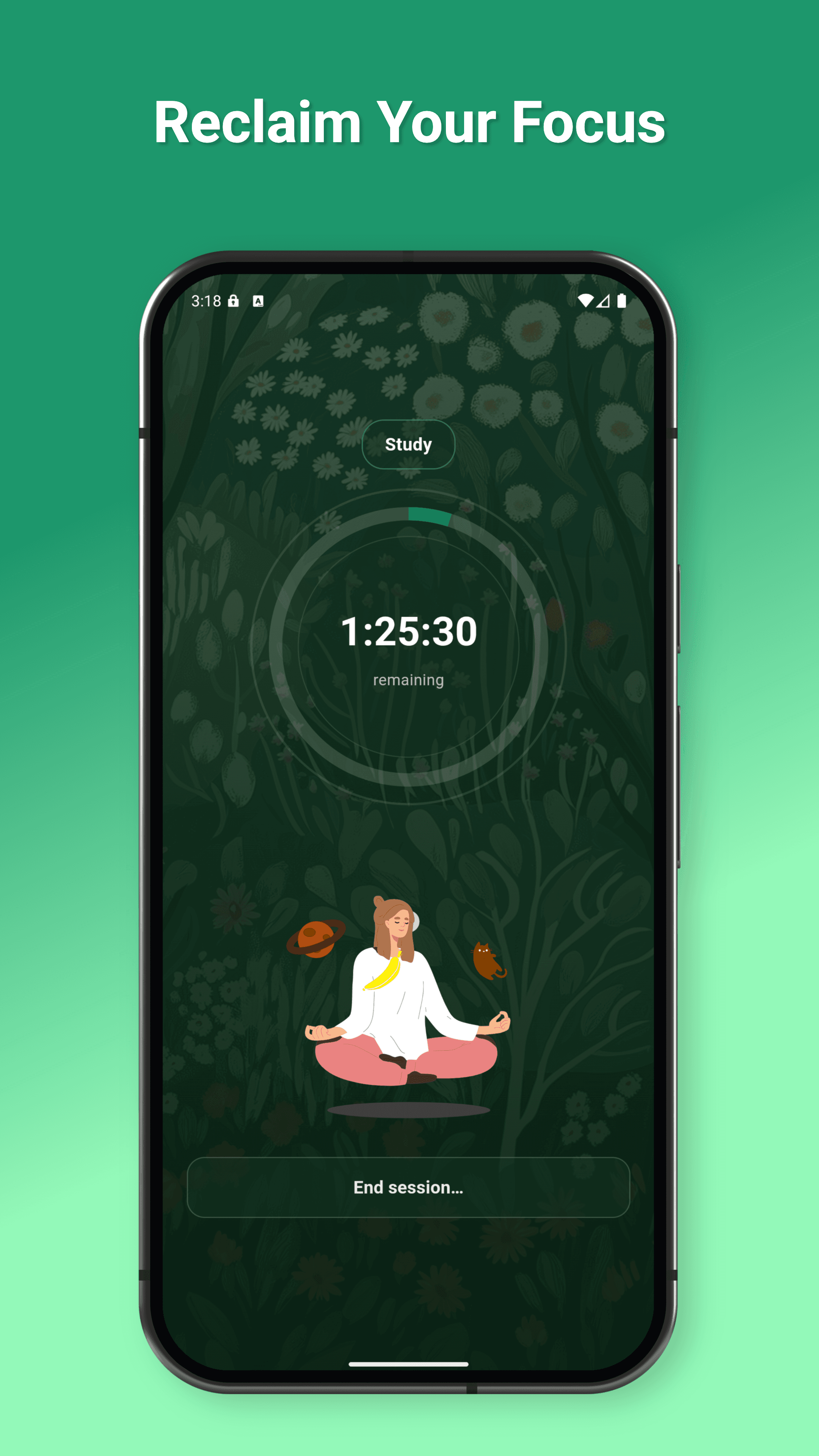 Focus session timer for distraction-free study and deep work